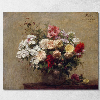 Fiori Estivi Henri Fantin-Latou hfl24 quadro stampato su tela