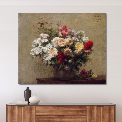 Fiori Estivi Henri Fantin-Latou hfl24 quadro stampato su tela