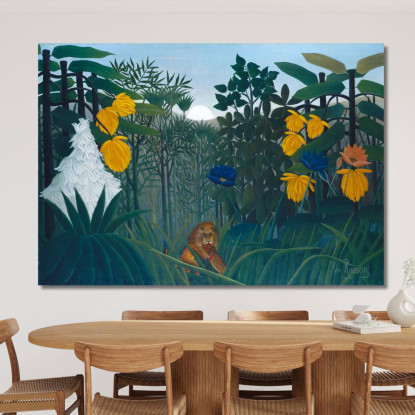 Il Pasto Del Leone Henri Rousseau hrs36 quadro stampato su tela