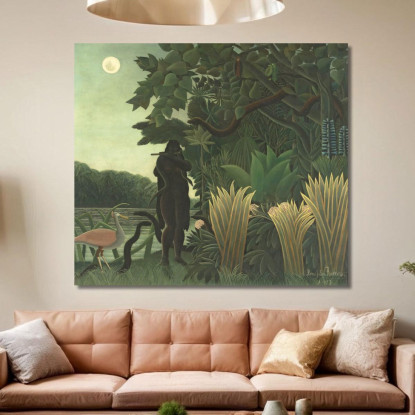 L'Incantatore Di Serpenti Henri Rousseau hrs38 quadro stampato su tela