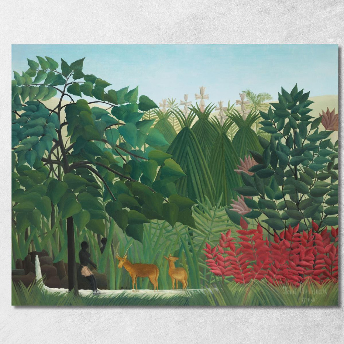 La Cascata Henri Rousseau hrs40 quadro stampato su tela La Cascata Henri Rousseau hrs40 quadro stampato su tela
