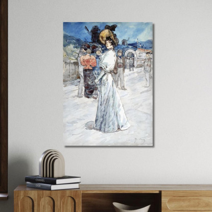 Una Parigina Fuori Dal Moulin De La Galette Henry Somm hmm2 quadro stampato su tela