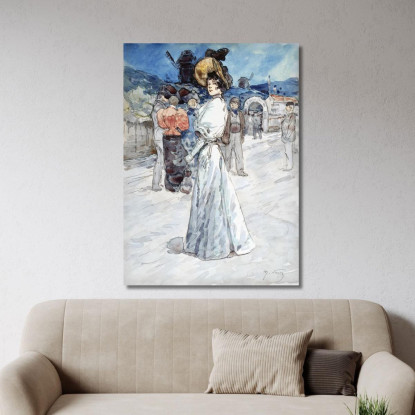 Una Parigina Fuori Dal Moulin De La Galette Henry Somm hmm2 quadro stampato su tela