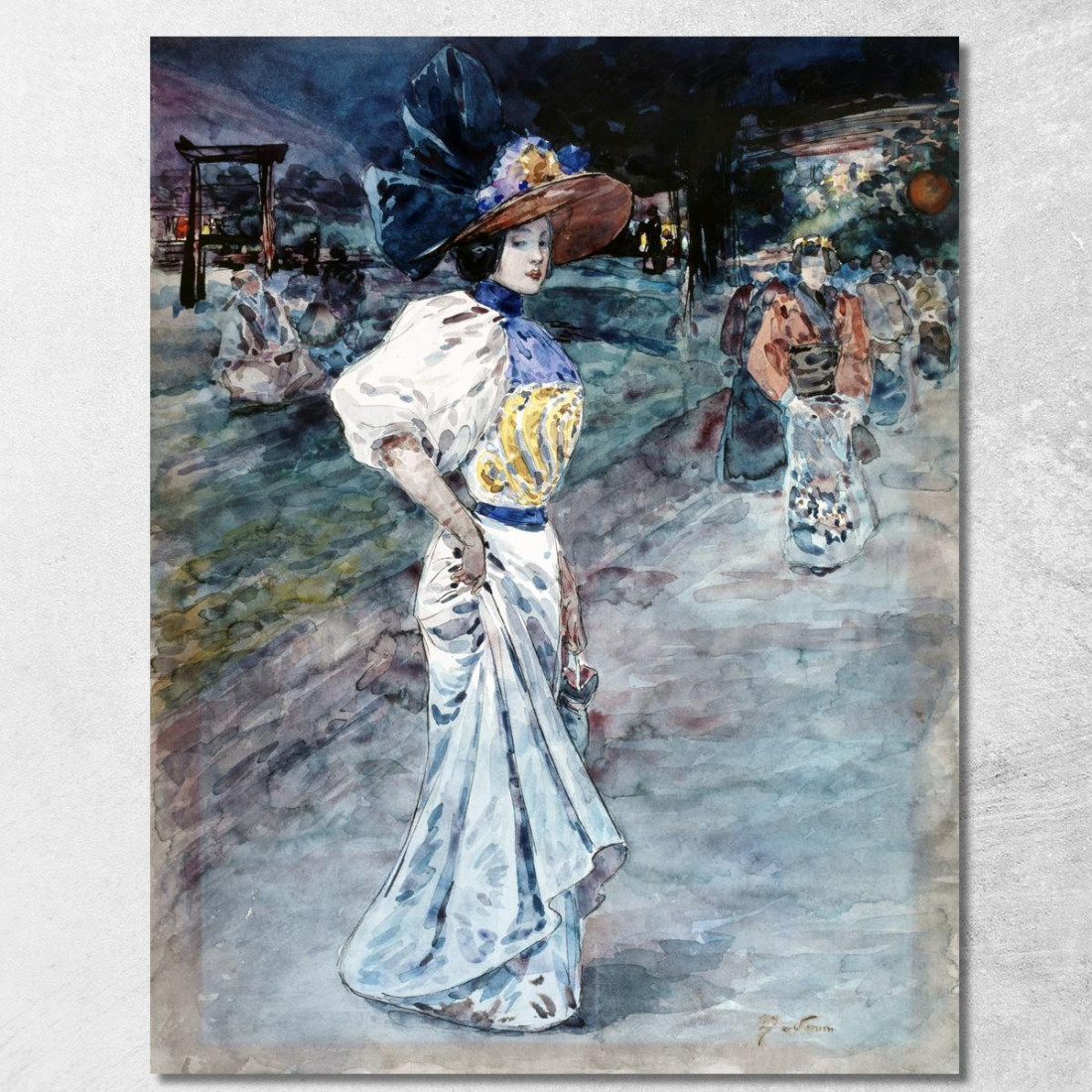 Elegante In Un Giardino Giapponese Henry Somm hmm6 quadro stampato su tela Elegante In Un Giardino Giapponese Henry Somm hmm6 quadro stampato su tela