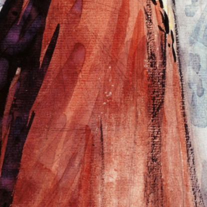 Elegante Con Mantello Rosso Henry Somm hmm8 quadro stampato su tela