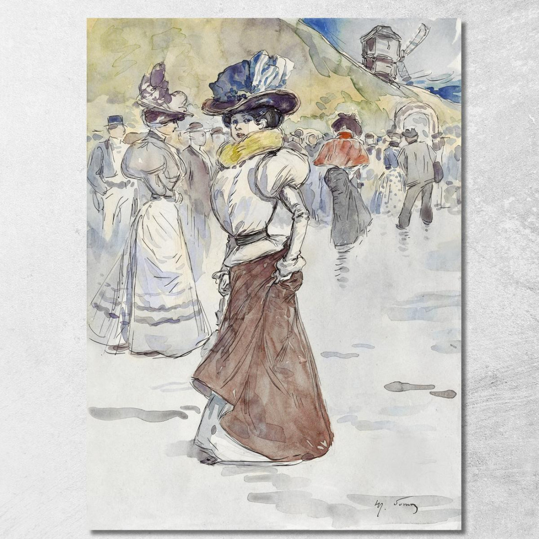Passeggiatori Davanti Al Mulino Della Galette Attuale 18° Arrondissement Henry Somm hmm14 quadro stampato su tela Passeggiatori Davanti Al Mulino Della Galette Attuale 18° Arrondissement Henry Somm hmm14 quadro stampato su tela