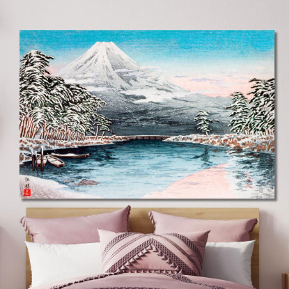 Monte Fuji Dalla Scena Innevata Di Tagonoura Hiroaki Takahashi htk25 quadro stampato su tela