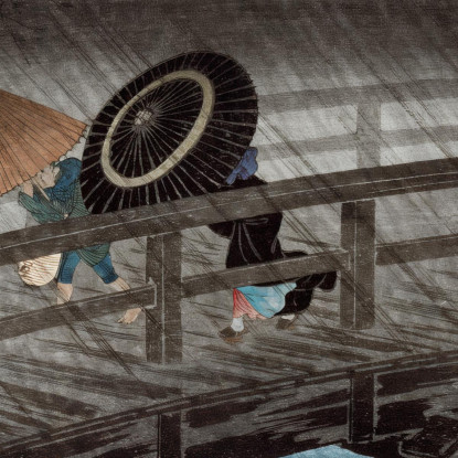 Pioggia Sul Ponte Izumi Hiroaki Takahashi htk32 quadro stampato su tela