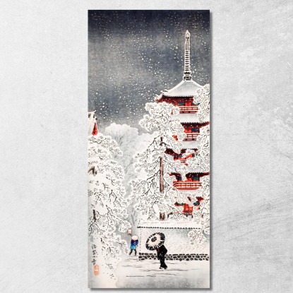 Neve Nella Provincia Di Asakusa Yedo Musashi Hiroaki Takahashi htk36 quadro stampato su tela