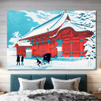 La Porta Rossa Di Hongo Nella Neve Hiroaki Takahashi htk41 quadro stampato su tela