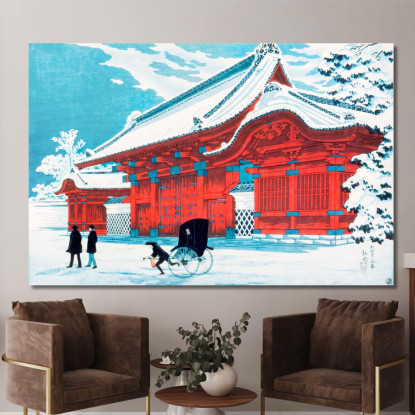 La Porta Rossa Di Hongo Nella Neve Hiroaki Takahashi htk41 quadro stampato su tela