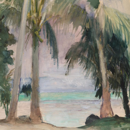 Palme Sul Mare John La Farge jlf19 quadro stampato su tela