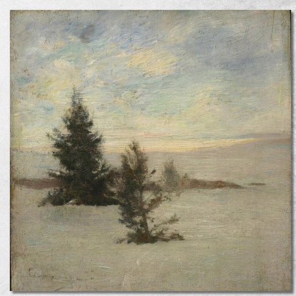 Meteo Neve John La Farge jlf26 quadro stampato su tela