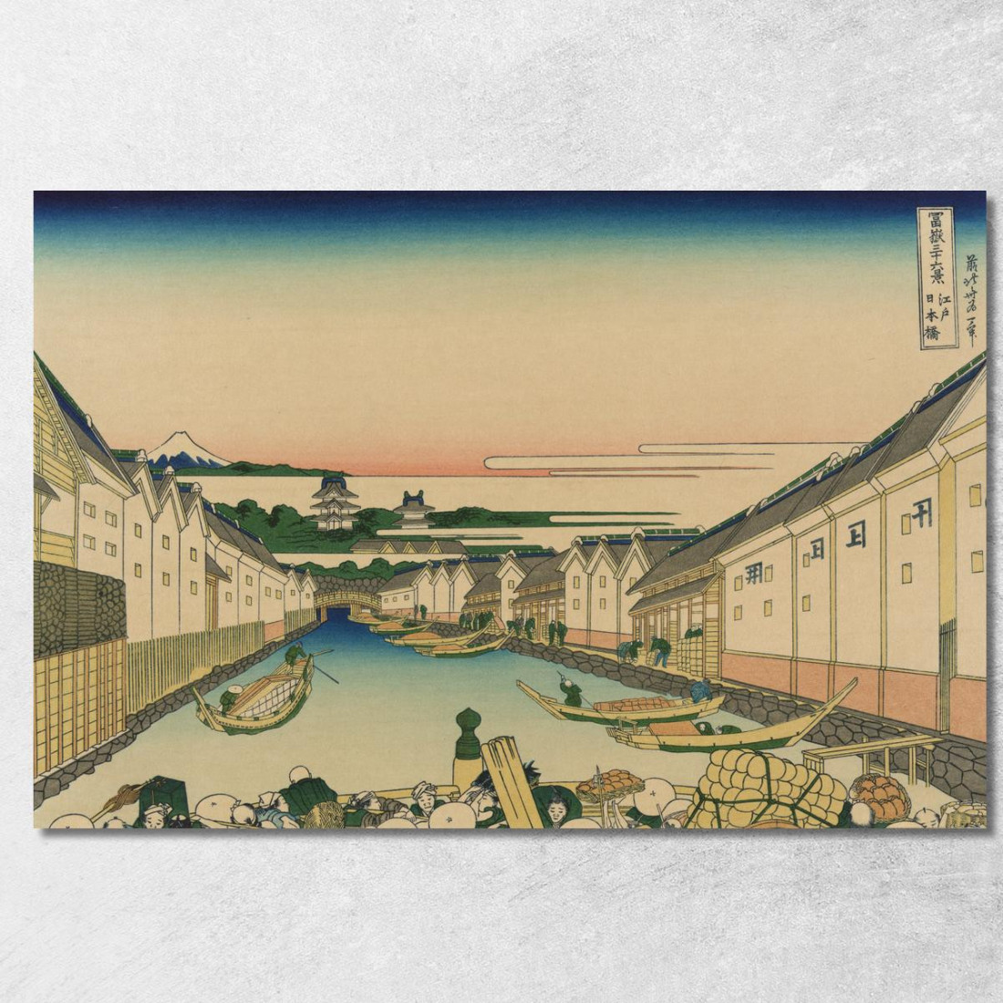 Edo Nihonbashi katsushika hokusai khk13 quadro stampato su tela