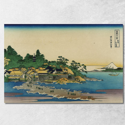 Enoshima Nella Provincia Di Sagami katsushika hokusai khk14 quadro stampato su tela