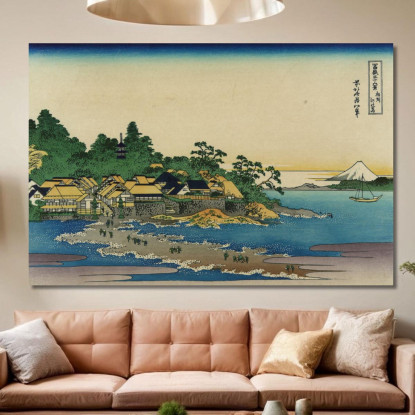 Enoshima Nella Provincia Di Sagami katsushika hokusai khk14 quadro stampato su tela