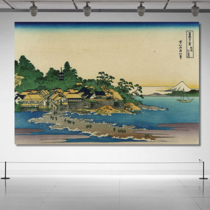 Enoshima Nella Provincia Di Sagami katsushika hokusai khk14 quadro stampato su tela