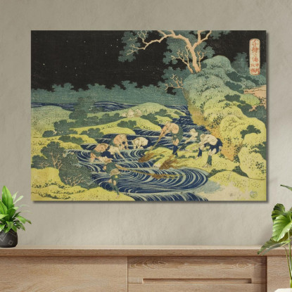 Pesca Con La Torcia Nella Provincia Di Kai katsushika hokusai khk22 quadro stampato su tela