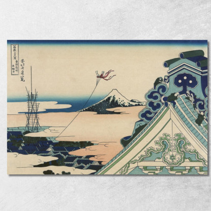 Honganji Ad Asakusa A Edo katsushika hokusai khk24 quadro stampato su tela