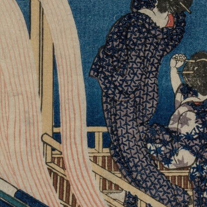 Poesia Di Fujiwara No Yoshitaka katsushika hokusai khk49 quadro stampato su tela