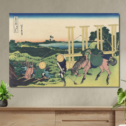 Provincia Di Senju E Musashi katsushika hokusai khk60 quadro stampato su tela