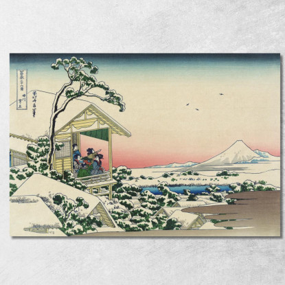 Casa Da Tè A Koishikawa La Mattina Dopo Una Nevicata katsushika hokusai khk73 quadro stampato su tela