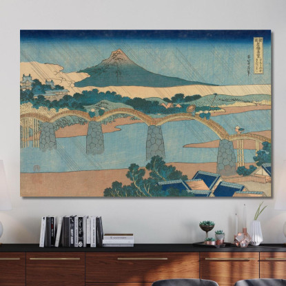 Il Ponte Di Brocade Nella Provincia Di Suo katsushika hokusai khk75 quadro stampato su tela