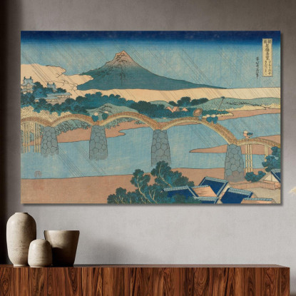 Il Ponte Di Brocade Nella Provincia Di Suo katsushika hokusai khk75 quadro stampato su tela