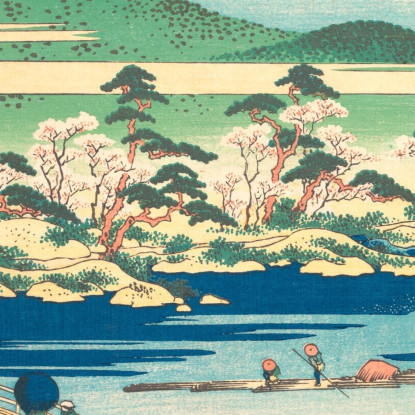 Ponte Togetsu Ad Arashiyama A Yamashiro katsushika hokusai khk94 quadro stampato su tela