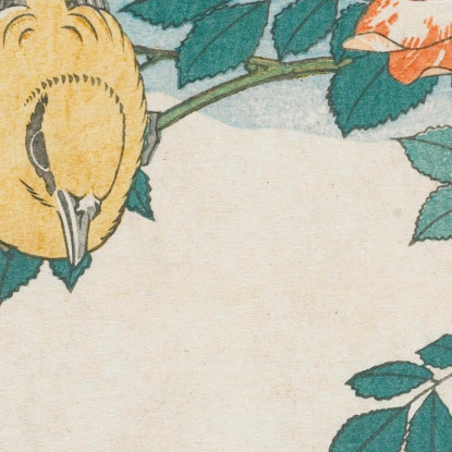 Parula E Rose katsushika hokusai khk100 quadro stampato su tela