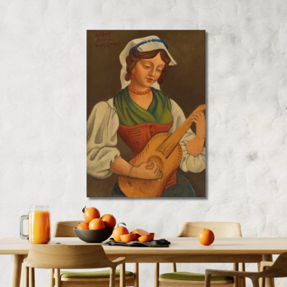 Ragazza Con Mandolino Da Gino Severini Mark Gertler mgr7 quadro stampato su tela
