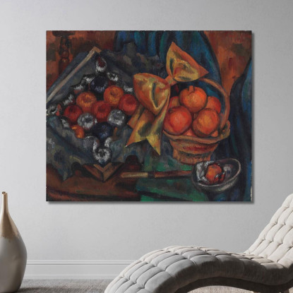 Natura Morta Con Melograni E Frutta Mark Gertler mgr24 quadro stampato su tela