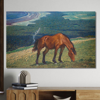 Cavallo Al Pascolo Nils Kreuger nkr20 quadro stampato su tela
