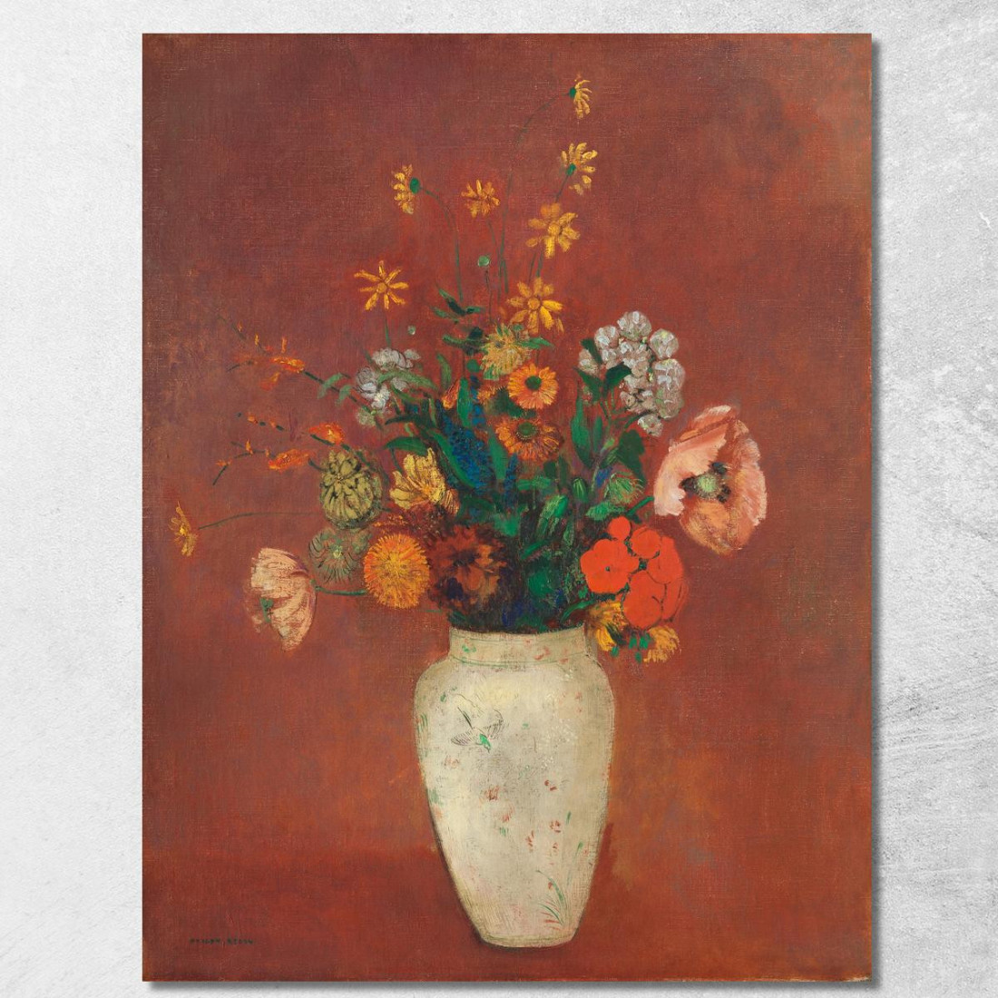 Bouquet In Un Vaso Cinese Odilon Redon ord10 quadro stampato su tela