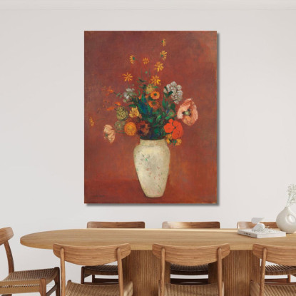 Bouquet In Un Vaso Cinese Odilon Redon ord10 quadro stampato su tela