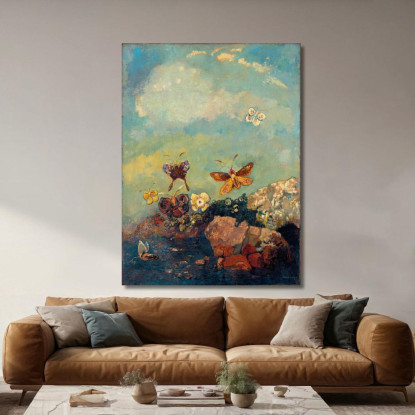 Farfalle Odilon Redon ord14 quadro stampato su tela