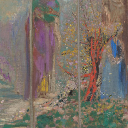 Devozione Vicino A Un Cespuglio Rosso Odilon Redon ord18 quadro stampato su tela