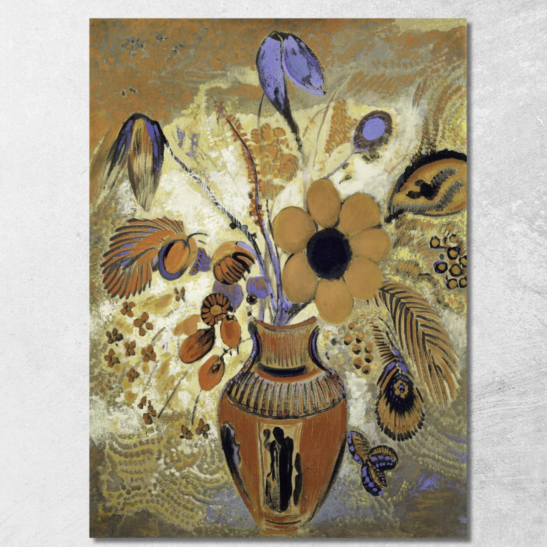 Vaso Etrusco Con Fiori Odilon Redon ord20 quadro stampato su tela Vaso Etrusco Con Fiori Odilon Redon ord20 quadro stampato su tela