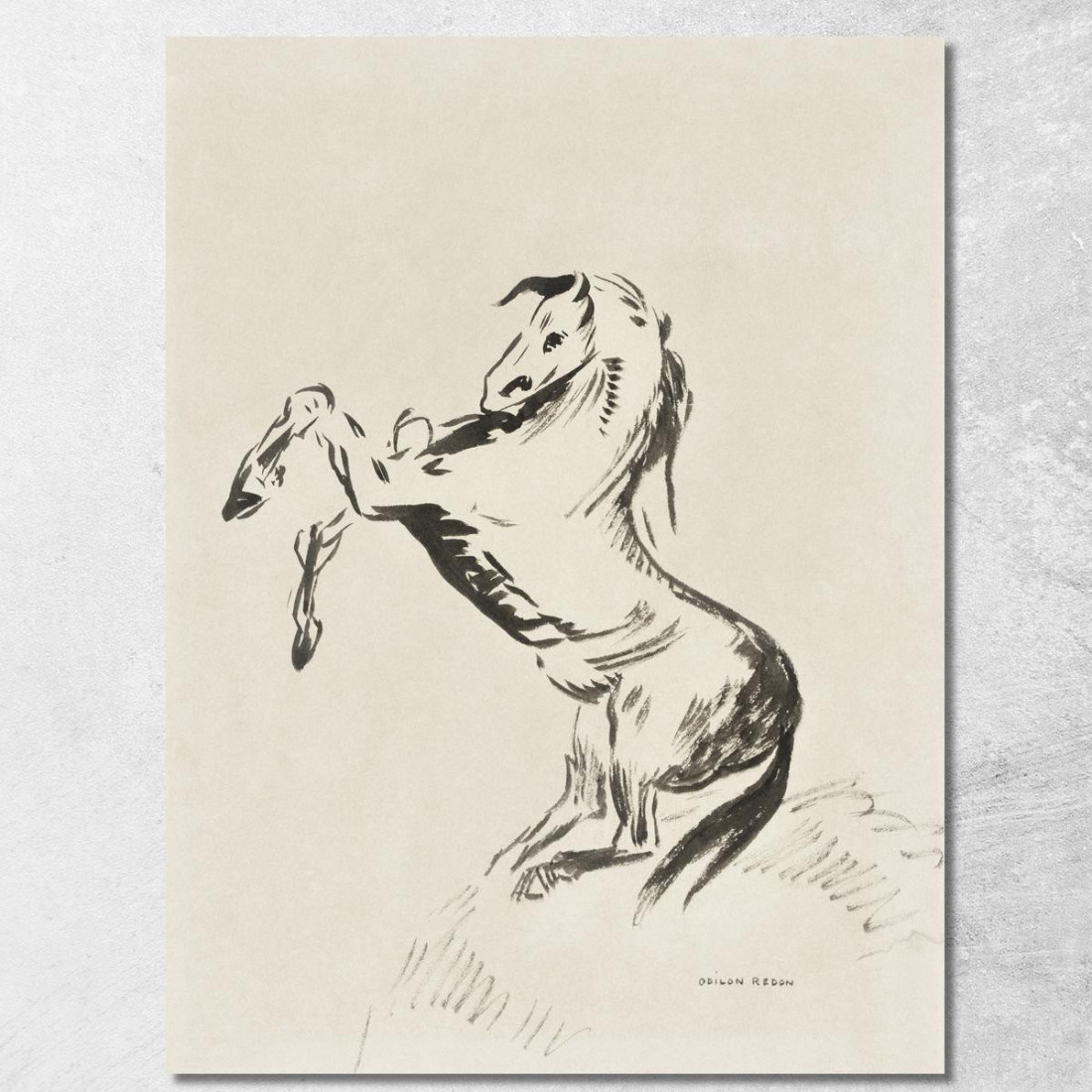 Cavallo Che Salta Sulle Nuvole Pegaso Odilon Redon ord33 quadro stampato su tela Cavallo Che Salta Sulle Nuvole Pegaso Odilon Redon ord33 quadro stampato su tela