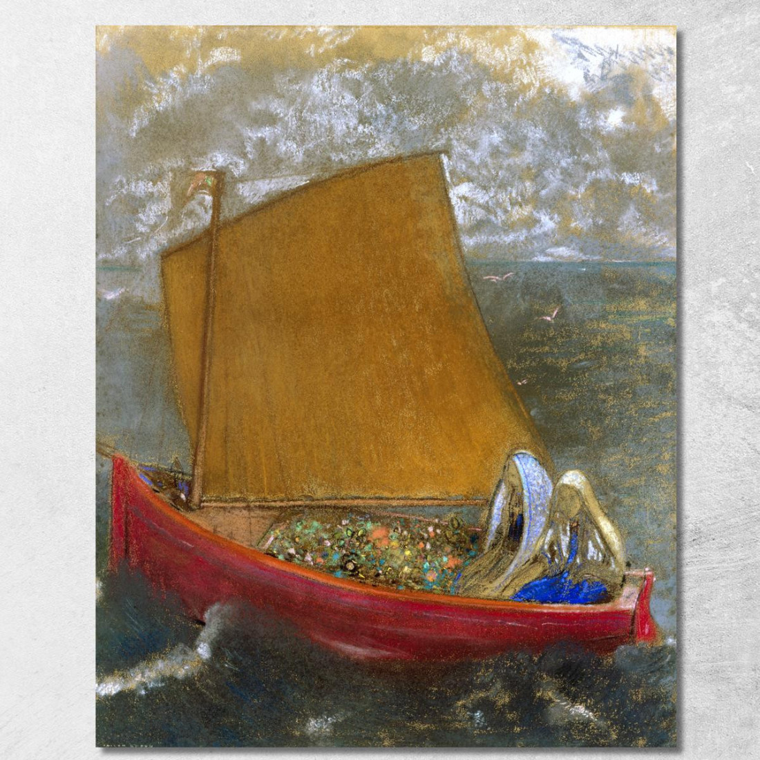La Voile Jaune La Vela Gialla Odilon Redon ord35 quadro stampato su tela La Voile Jaune La Vela Gialla Odilon Redon ord35 quadro stampato su tela