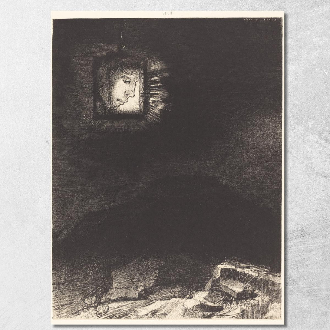 Bagliore Precario Una Testa Sospesa All'Infinito Odilon Redon ord42 quadro stampato su tela Bagliore Precario Una Testa Sospesa All'Infinito Odilon Redon ord42 quadro stampato su tela
