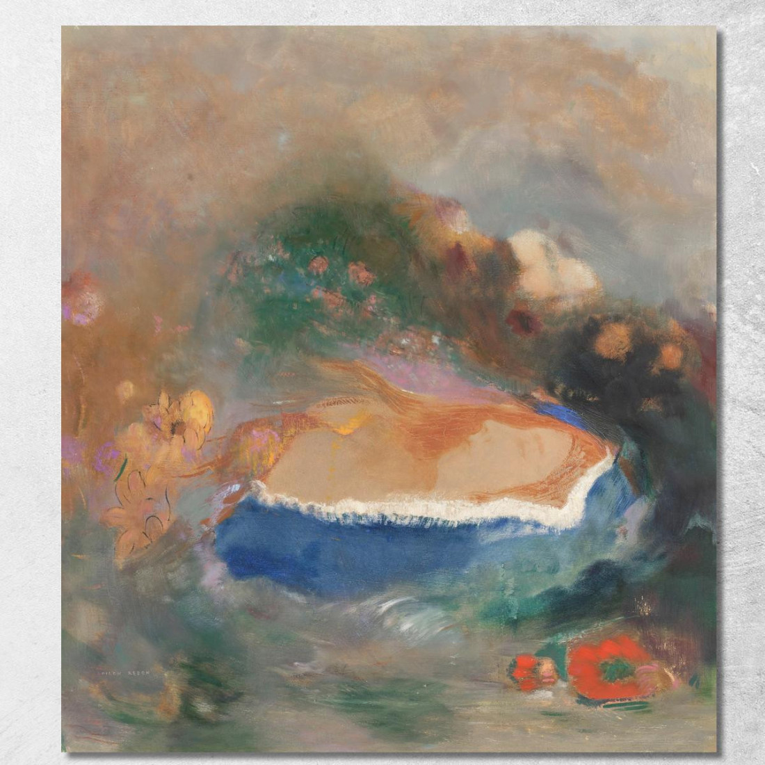 Ofelia Con Il Velo Blu Nell'Acqua Odilon Redon ord49 quadro stampato su tela Ofelia Con Il Velo Blu Nell'Acqua Odilon Redon ord49 quadro stampato su tela