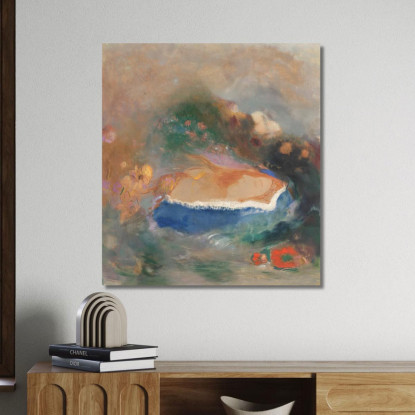 Ofelia Con Il Velo Blu Nell'Acqua Odilon Redon ord49 quadro stampato su tela