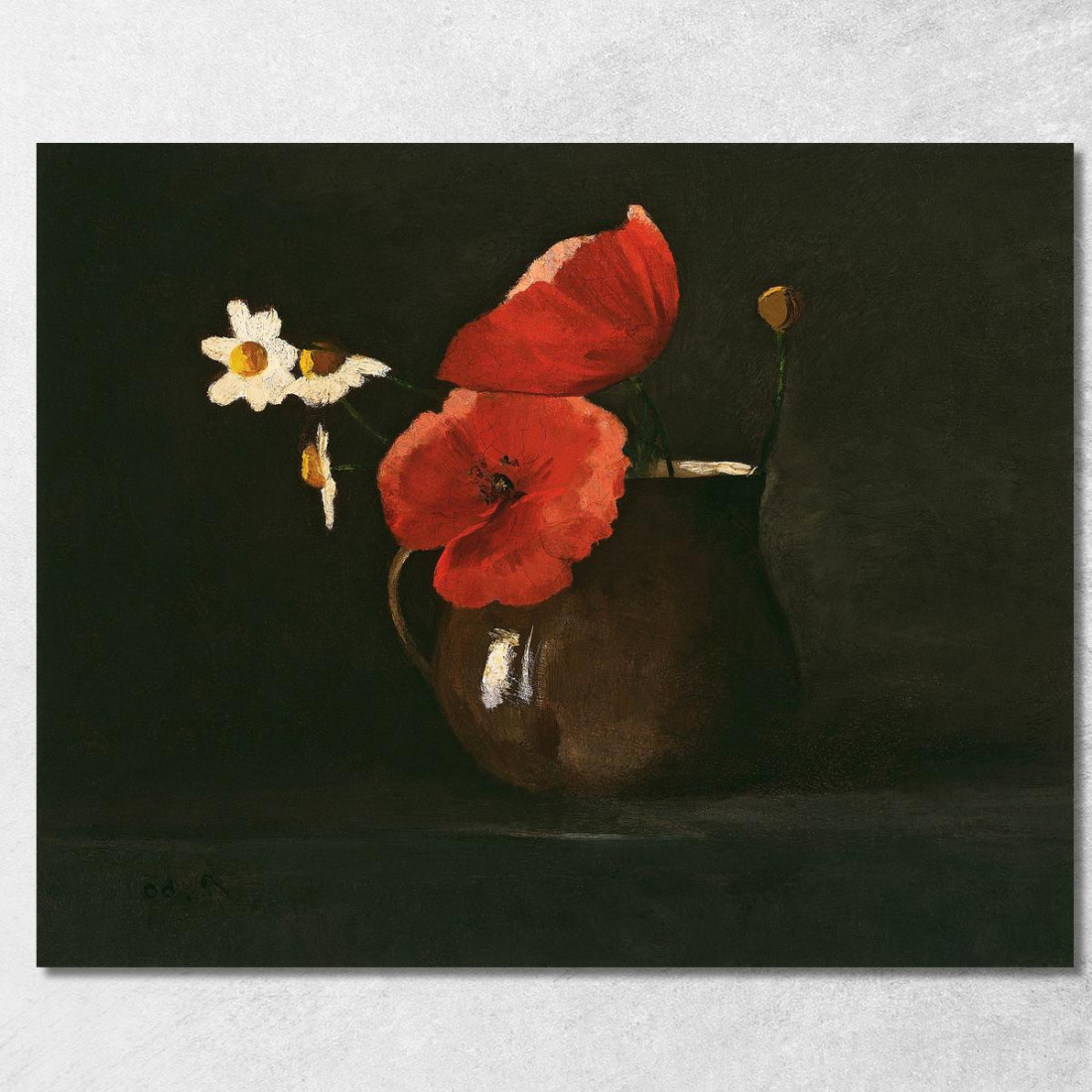Papaveri E Margherite Odilon Redon ord57 quadro stampato su tela Papaveri E Margherite Odilon Redon ord57 quadro stampato su tela
