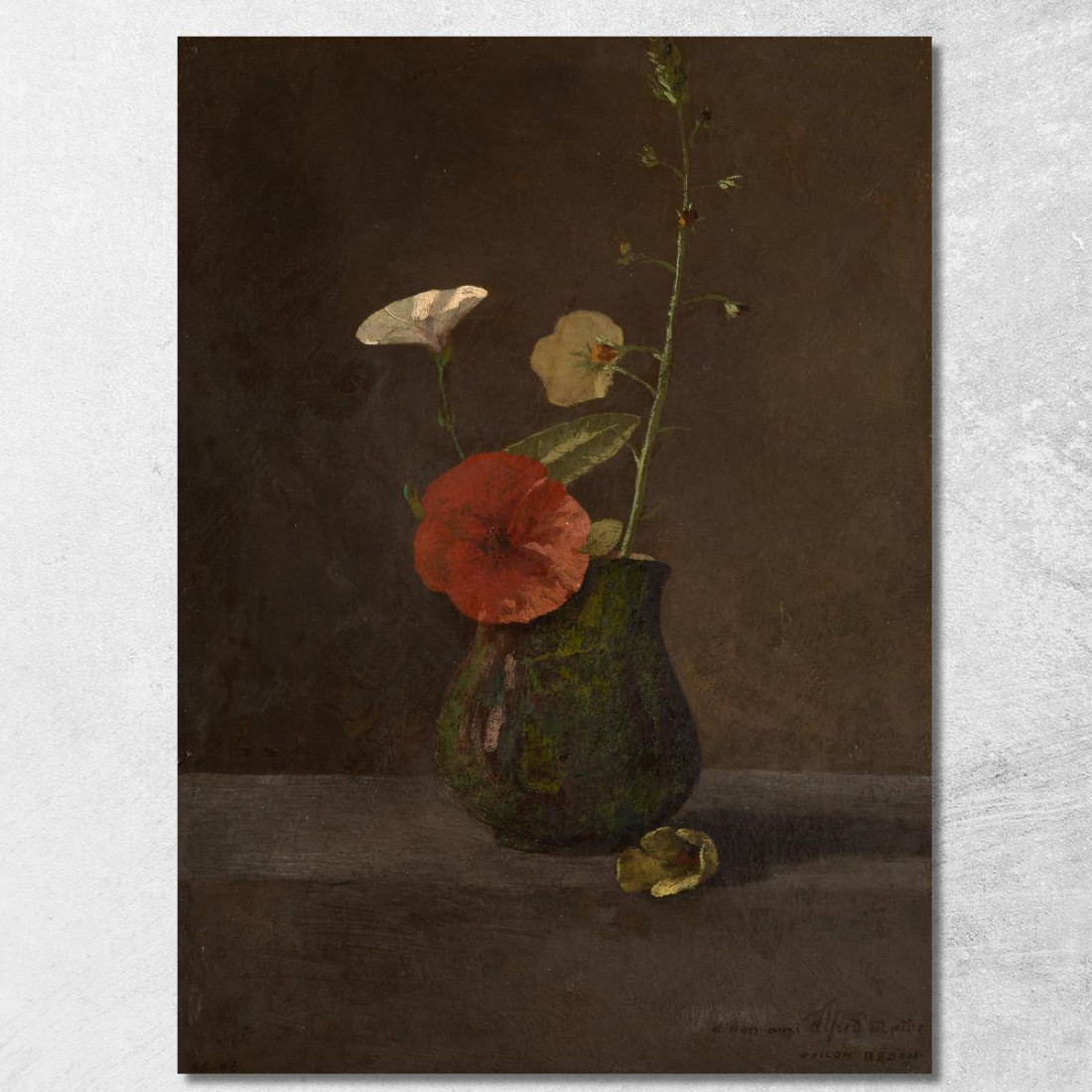 Natura Morta Di Fiori In Una Brocca Verde Odilon Redon ord66 quadro stampato su tela Natura Morta Di Fiori In Una Brocca Verde Odilon Redon ord66 quadro stampato su tela