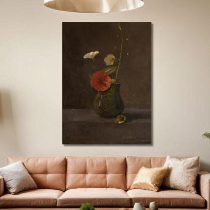 Natura Morta Di Fiori In Una Brocca Verde Odilon Redon ord66 quadro stampato su tela