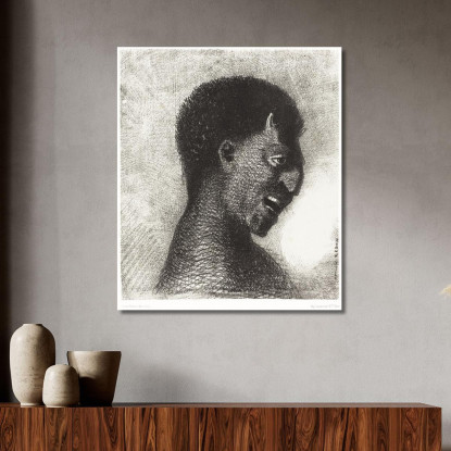 Il Satiro Dal Sorriso Cinico Odilon Redon ord77 quadro stampato su tela