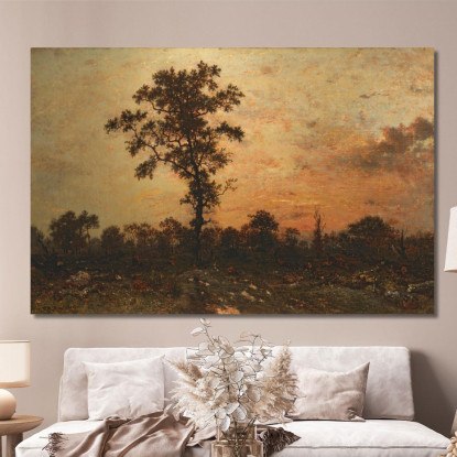 Tramonto Al Margine Della Foresta Théodore Rousseau trs11 quadro stampato su tela