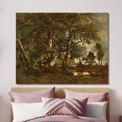 Foresta Di Fontainebleau Gruppo Di Alberi Ad Alto Fusto Che Domina La Pianura Di Clair-Bois Ai Margini Di Ba Théodore Rousseau