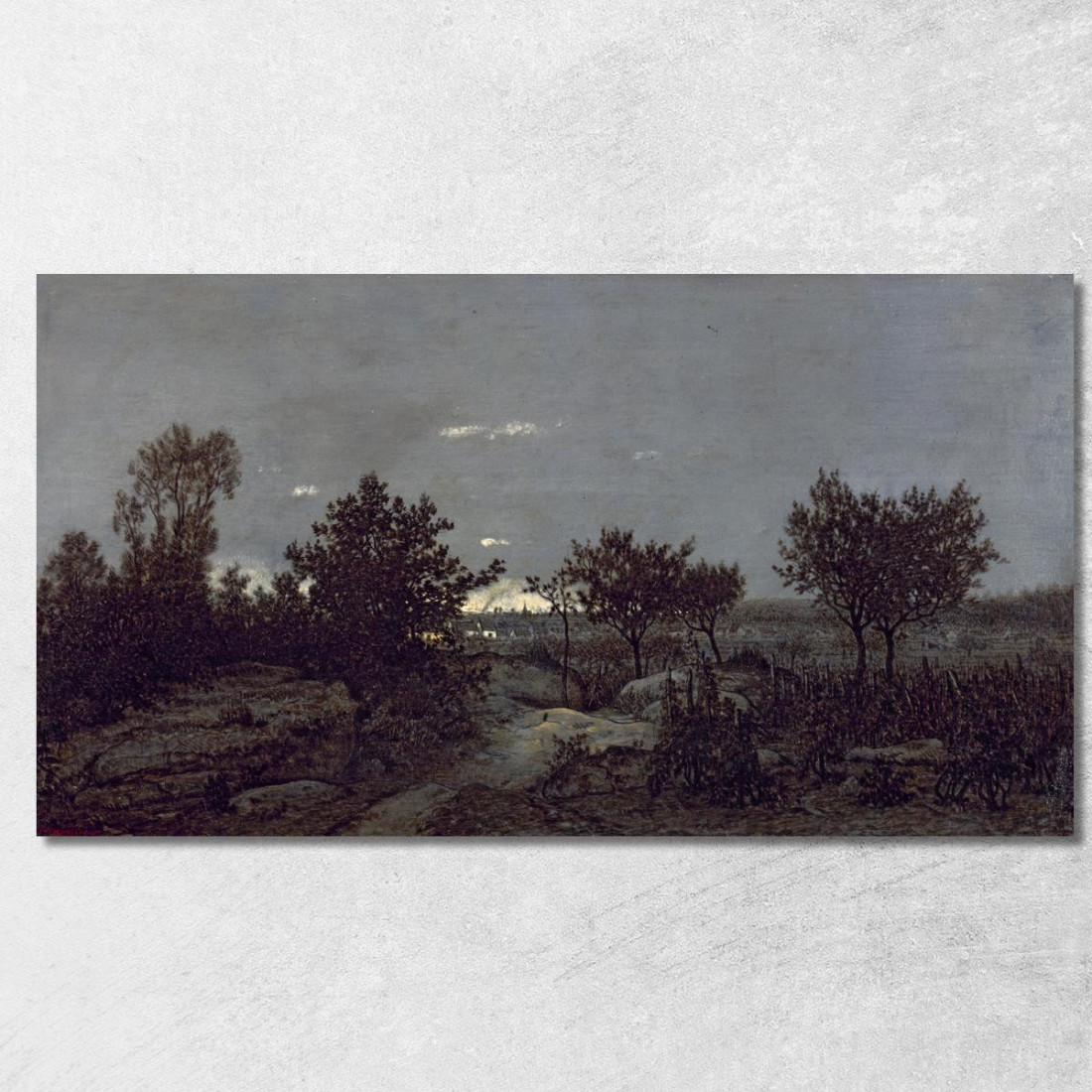 La Campagna Dell'Alba Théodore Rousseau trs13 quadro stampato su tela La Campagna Dell'Alba Théodore Rousseau trs13 quadro stampato su tela